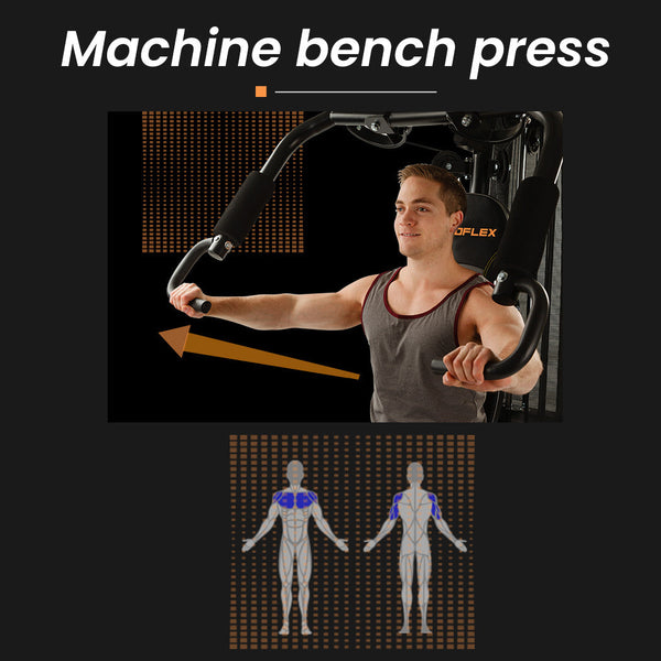 Proflex Multi Station Home Gym Set With 98Lbs Weight Plates M8000 Home Gyms