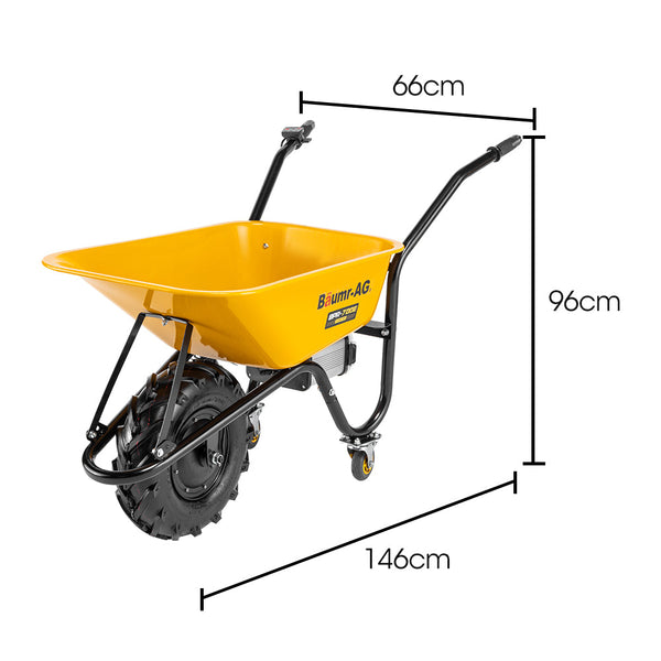 Baumr Ag 40V Battery Powered Wheelbarrow Motorised Electric 80L Bucket Volume 260Kg Capacity Wheelbarrows Carts Wagons
