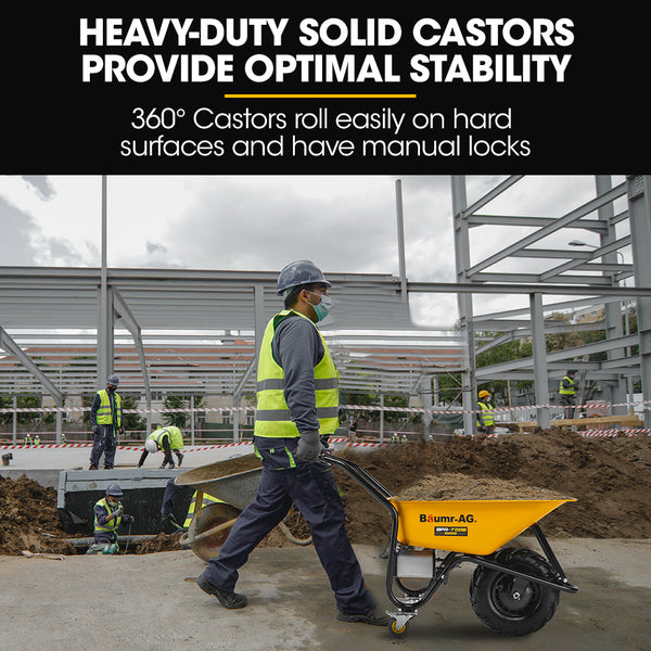 Baumr Ag 40V Battery Powered Wheelbarrow Motorised Electric 80L Bucket Volume 260Kg Capacity Wheelbarrows Carts Wagons