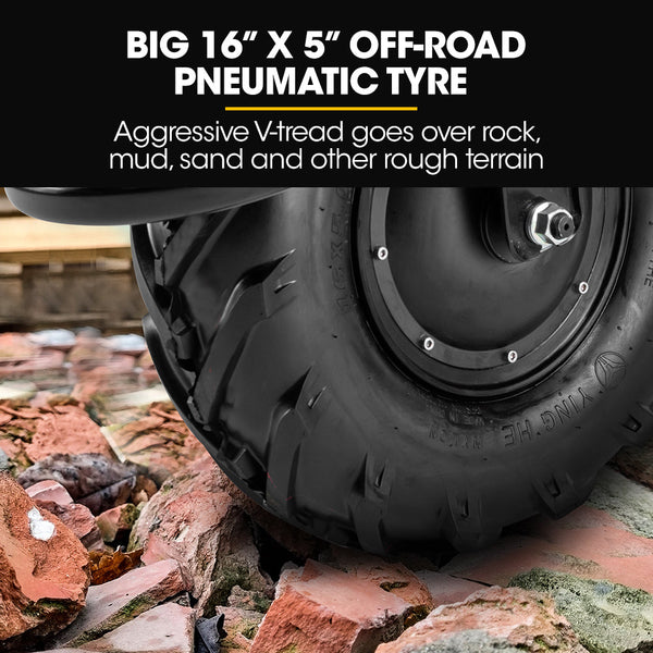 Baumr Ag 40V Battery Powered Wheelbarrow Motorised Electric 80L Bucket Volume 260Kg Capacity Wheelbarrows Carts Wagons