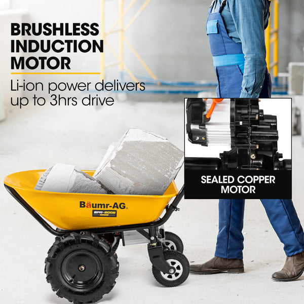 Baumr Ag Baumr Ag 40V Electric Wheelbarrow 100L Capacity For Home And Garden Wheelbarrows Carts Wagons