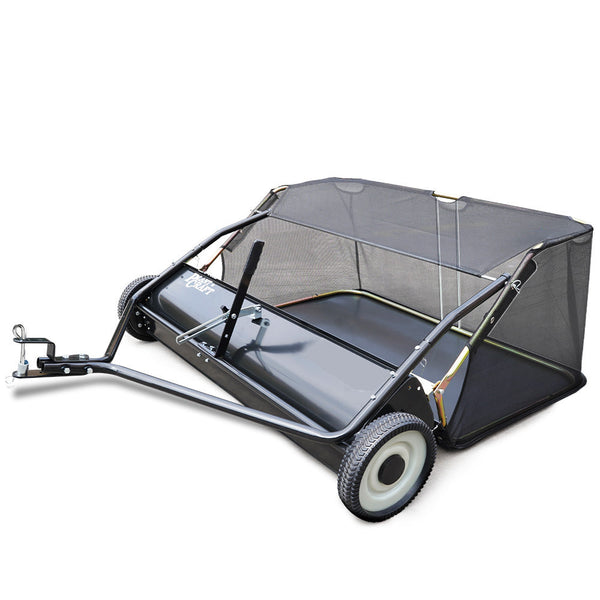 Plantcraft Lawn Sweeper 48" Wide Tow Behind Leaf And Grass Clipping Collector Universal Hitch For Ride On Mower Garden Tractor Lawn Mower Parts