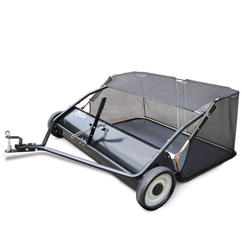 Plantcraft Lawn Sweeper 48" Wide Tow Behind Leaf And Grass Clipping Collector Universal Hitch For Ride On Mower Garden Tractor Lawn Mower Parts