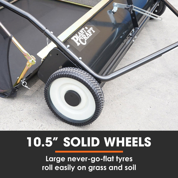 Plantcraft Lawn Sweeper 48" Wide Tow Behind Leaf And Grass Clipping Collector Universal Hitch For Ride On Mower Garden Tractor Lawn Mower Parts