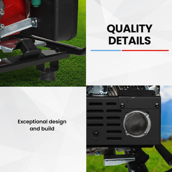 6Kw Peak 5Kw Open Frame Inverter Generator 3X15a 15L Tank Wheels Rcd Portable Backup Camping Heating & Generators