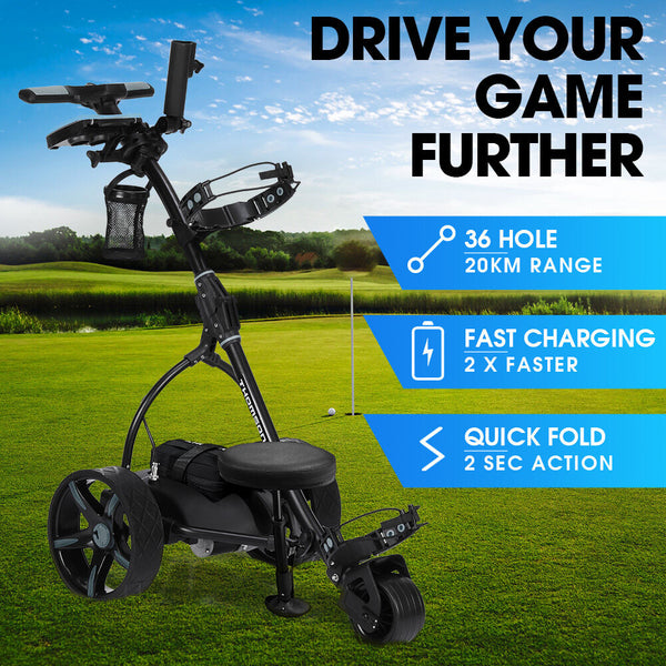 Thomson E5000 Pro Lithium Golf Buggy Electric Trolley Cart Black Golf Carts