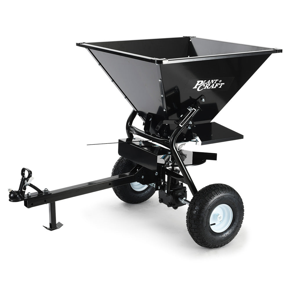 Plantcraft 160L Tow Behind Broadcast Seed And Fertiliser Spreader 158Kg Load Heavy Duty Wheelbarrows Carts Wagons