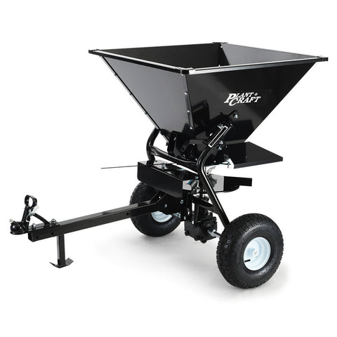 Plantcraft 160L Tow Behind Broadcast Seed And Fertiliser Spreader 158Kg Load Heavy Duty Wheelbarrows Carts Wagons