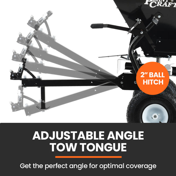Plantcraft 160L Tow Behind Broadcast Seed And Fertiliser Spreader 158Kg Load Heavy Duty Wheelbarrows Carts Wagons