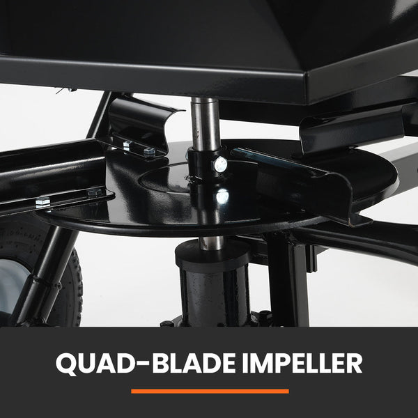 Plantcraft 160L Tow Behind Broadcast Seed And Fertiliser Spreader 158Kg Load Heavy Duty Wheelbarrows Carts Wagons