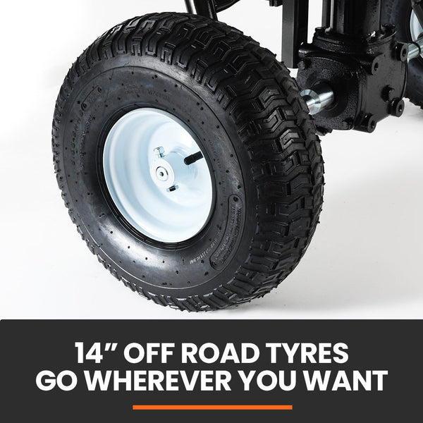 Plantcraft 160L Tow Behind Broadcast Seed And Fertiliser Spreader 158Kg Load Heavy Duty Wheelbarrows Carts Wagons