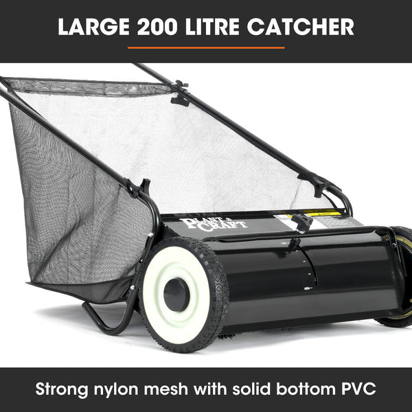 Plantcraft Push Lawn Sweeper 26" Wide Leaf And Grass Clipping Collector Lawn Mower Parts