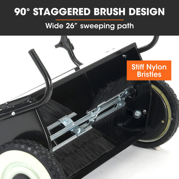 Plantcraft Push Lawn Sweeper 26" Wide Leaf And Grass Clipping Collector Lawn Mower Parts