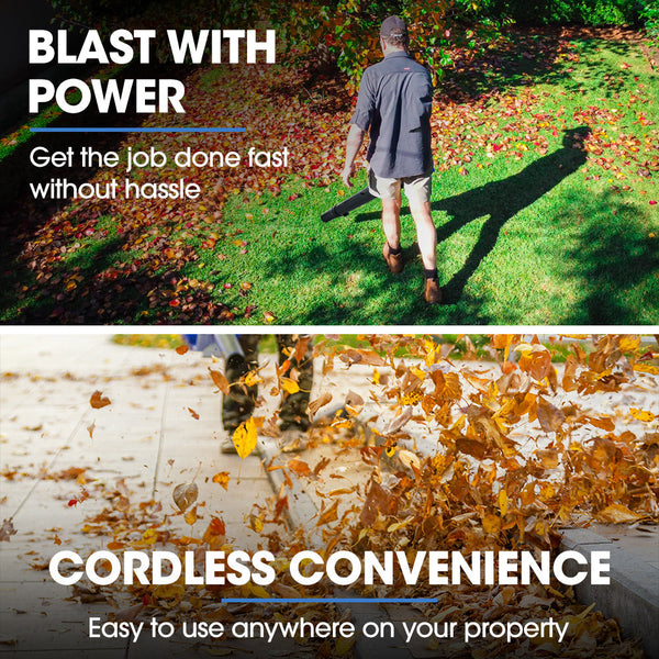 Powerblade 20V Leaf Blower & Line Trimmer / Edger Combo Kit With 4.0Ah Battery Fast Charger Leaf Blowers