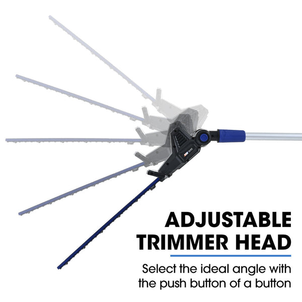 Powerblade 20V Cordless Pole Saw & Hedge Trimmer Combo 8" Chainsaw Pruner 20" Hedger Telescopic Handle Battery And Fast Charger Kit Hedge Trimmers