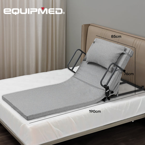 Equipmed Electric Adjustable Bed Backrest German Engineered Power Lifting Support With Remote Control Full Length Grey Electric Blankets