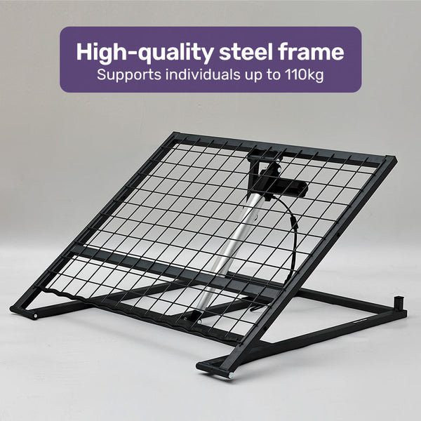 Equipmed Electric Adjustable Bed Backrest German Engineered Power Lifting Support With Remote Control Grey Electric Blankets