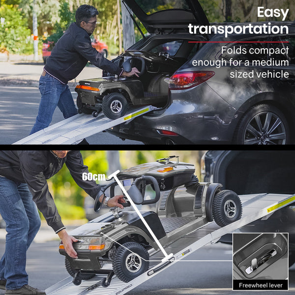 Equipmed Mobility Scooter Xxl Comfortable Size For All Riders 30Km Max Range 180Kg Capacity Grey Mobility Scooters