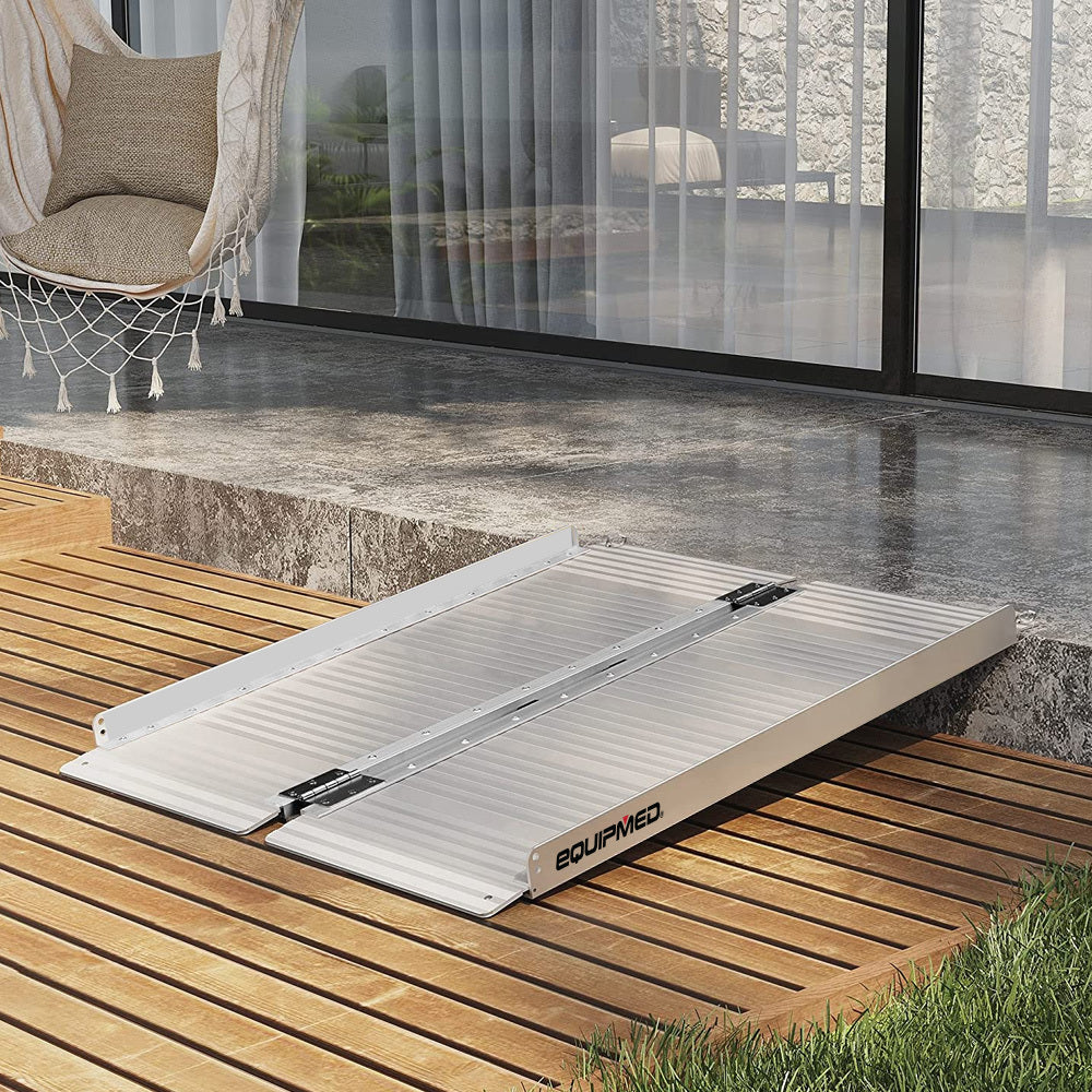 Equipmed 91Cm Portable Folding Aluminium Access Ramp 272Kg Rated For ...