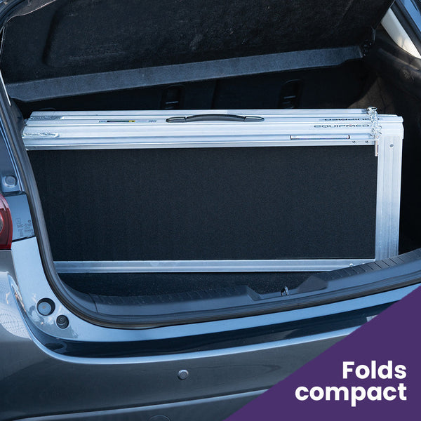 Equipmed 123Cm Portable Folding Aluminium Access Ramp 272Kg Rated Black Ultra Grip For Wheelchair Mobility Scooter Wheelchairs