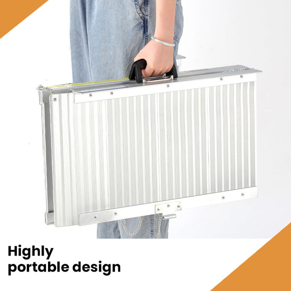 Equipmed 182Cm Portable Folding Aluminium Access Ramp 272Kg Rated For Wheelchair Mobility Scooter Rollator Mobility Access Ramps