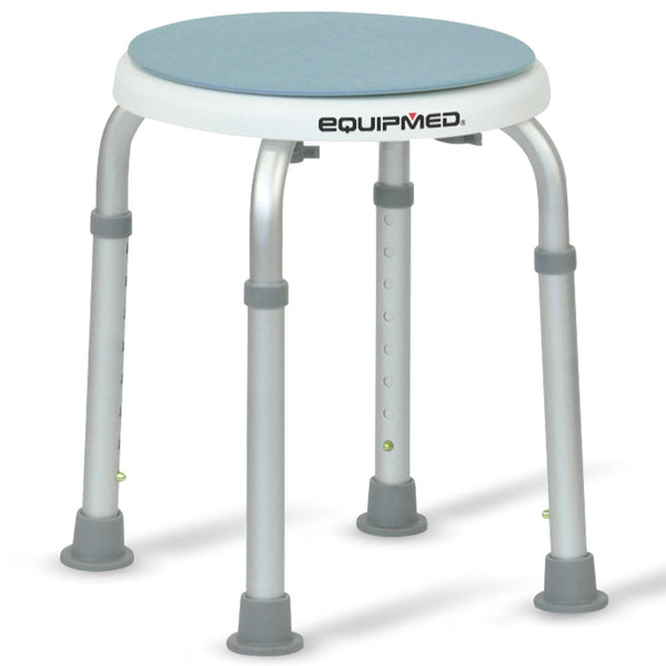 Equipmed Shower Chair Bath Stool With 360 Degree Swivel Rotating Seat For Elderly White/Blue Commodes & Shower Chairs