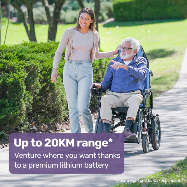 Equipmed Power Electric Wheelchair Wide Bariatric Chair Comfortable For S Xl Long Range Recline Adjustment Lithium Battery 16'' Wheels Headrest Foldin