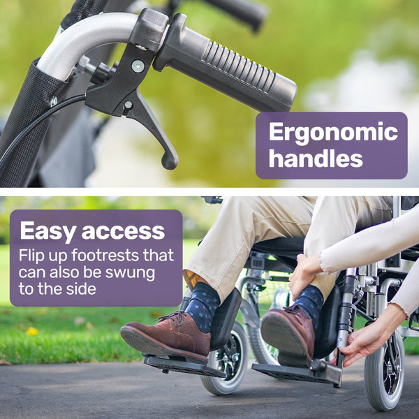 Equipmed Power Electric Wheelchair Xl Wide Bariatric Chair Seat Long Range Airline Recline Adjustment Lithium Battery 22" Wheels Headrest Black Wheelc