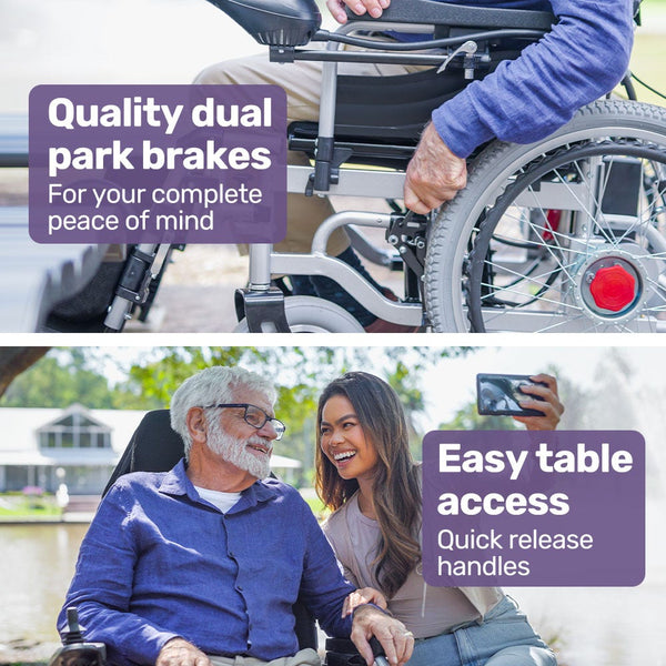 Equipmed Power Electric Wheelchair Xl Wide Bariatric Chair Seat Long Range Airline Recline Adjustment Lithium Battery 22" Wheels Headrest Black Wheelc