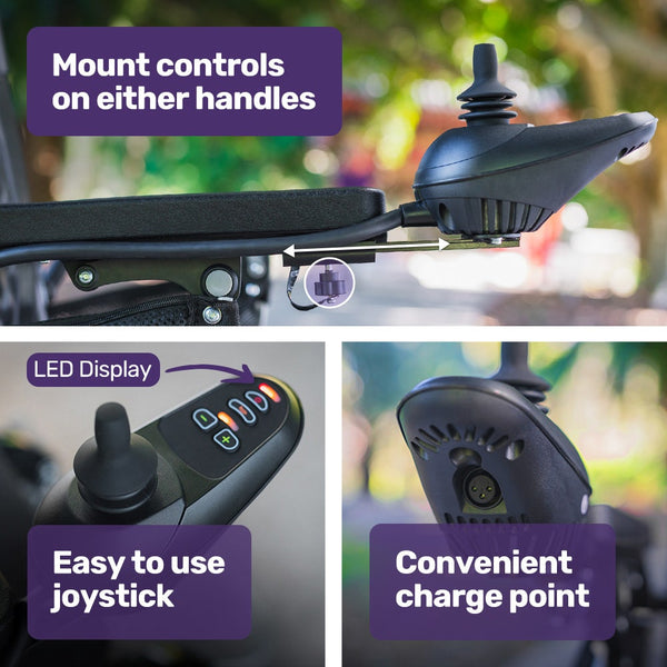 Equipmed Electric Folding Wheelchair Long Range Airline Approved Aluminium Frame Lithium Battery Black Wheelchairs