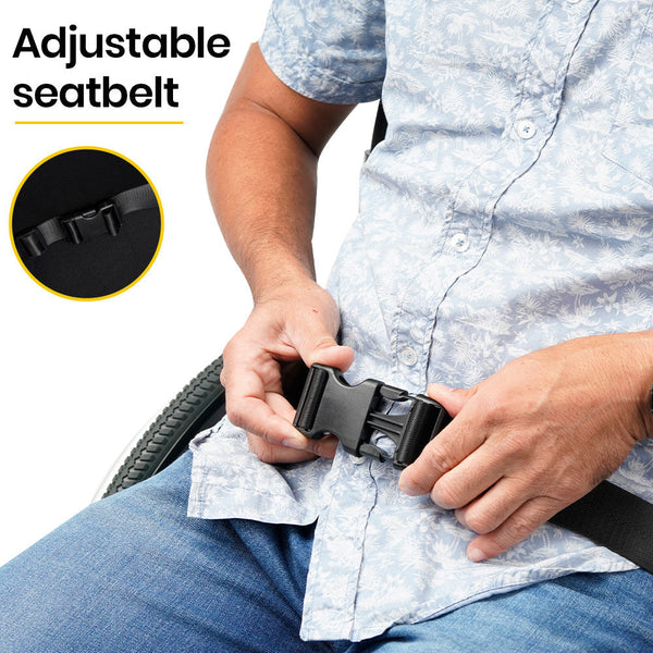 Wheelchairs Equipmed Extra Wide Folding Wheelchair Aluminium Frame 150Kg Capacity 24 Inch Wheels Park Brakes Black