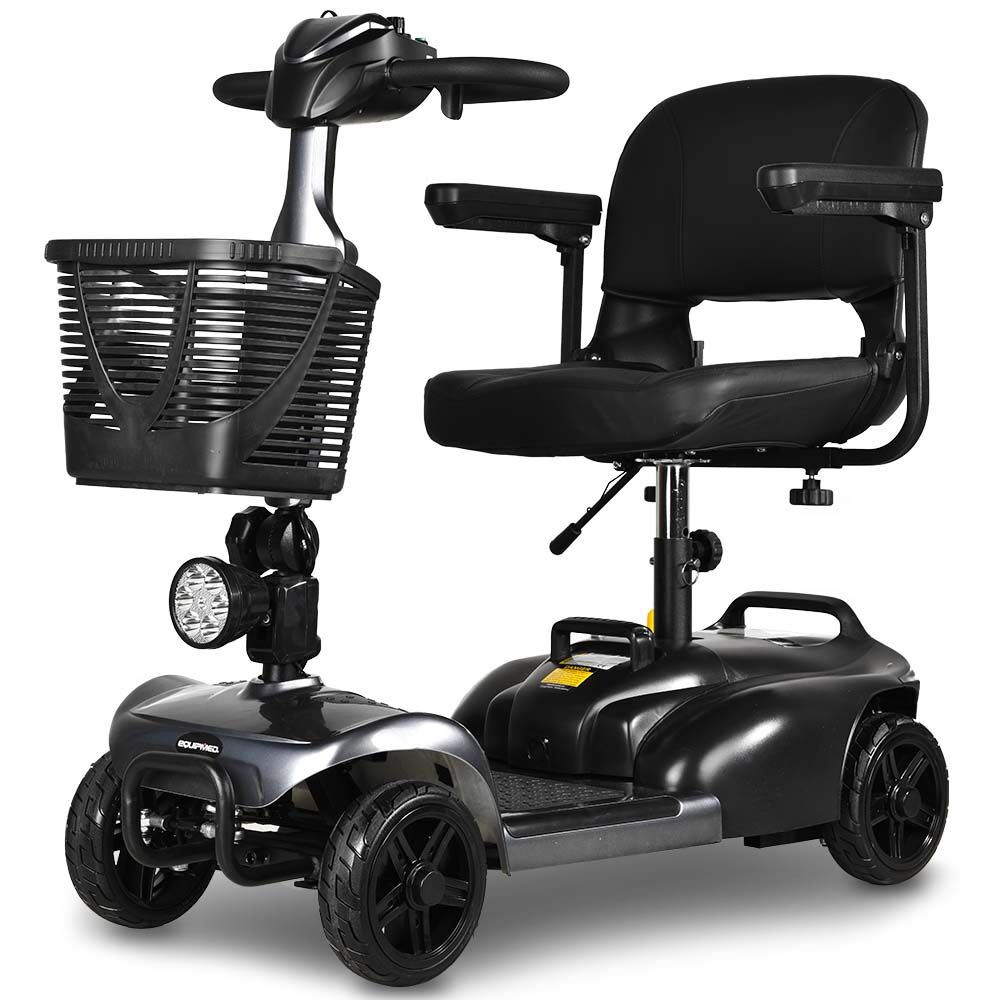 Equipmed Freelite+ Mid Sized Foldable Electric Mobility Scooter Grey Mobility Scooters