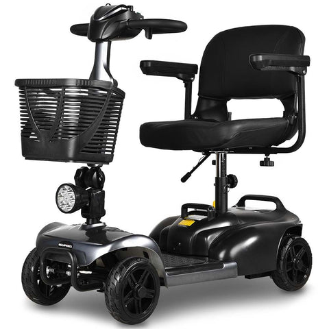 Equipmed Freelite+ Mid Sized Foldable Electric Mobility Scooter Grey Mobility Scooters