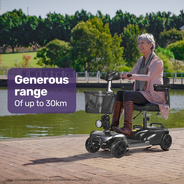 Equipmed Freelite+ Mid Sized Foldable Electric Mobility Scooter Grey Mobility Scooters