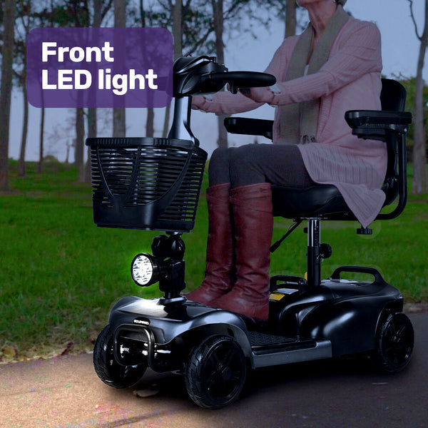 Equipmed Freelite+ Mid Sized Foldable Electric Mobility Scooter Grey Mobility Scooters