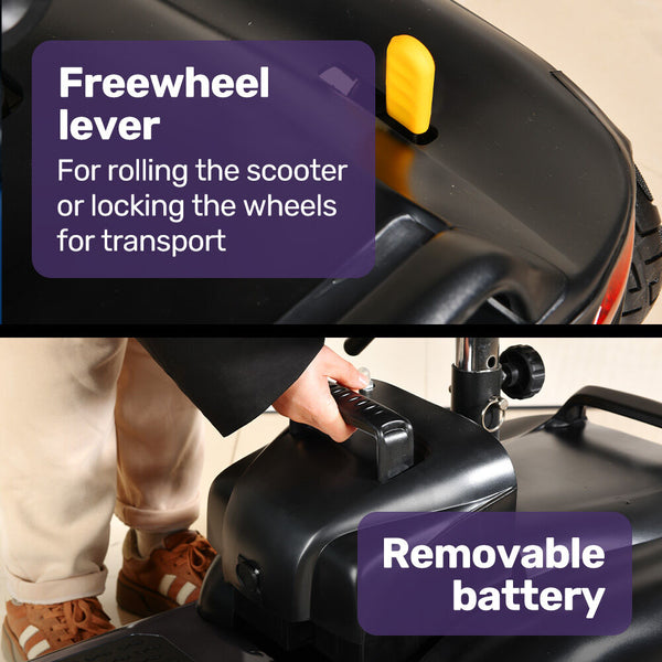 Equipmed Freelite+ Mid Sized Foldable Electric Mobility Scooter Grey Mobility Scooters