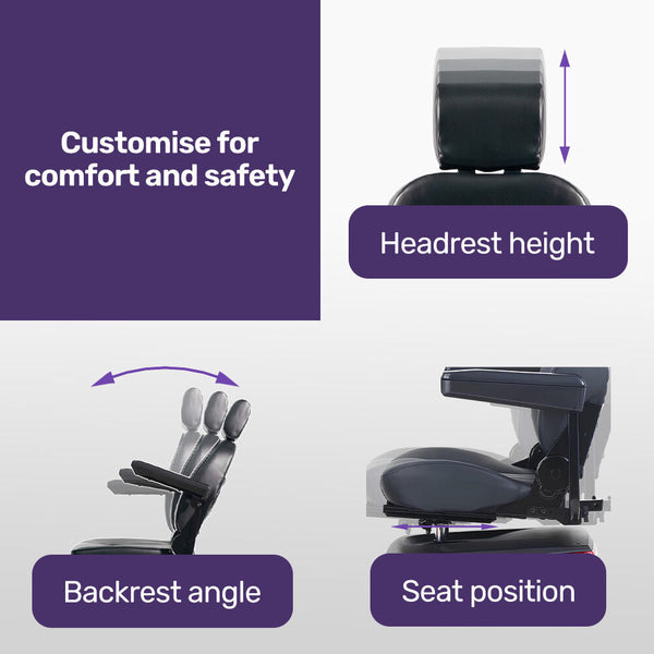 Equipmed Prorider Ultra Large Sized High Power Strong Climber Varied Terrain 200Kg Capacity Mobility Scooter Red Mobility Scooters