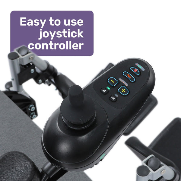 Equipmed Power Electric Wheelchair Folding Airline Recline Adjustment Headrest Aluminium Frame Lithium Battery Wheelchairs