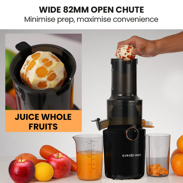Cold Press Slow Juicer Machine Large Chute 200W Charcoal Grey Juicers
