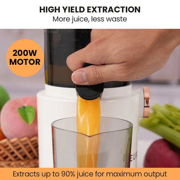Cold Press Slow Juicer Machine Large Chute 200W White Juicers
