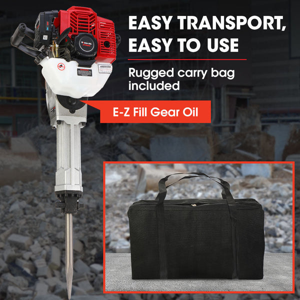 Baumr Ag 2 Stroke 52Cc Petrol Jackhammer With Chisels Carry Bag Jackhammers
