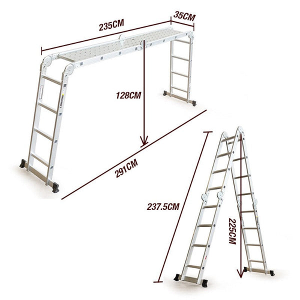 Pro 4.7M Multi Purpose Ladder Aluminium Extension Folding Step Ladders