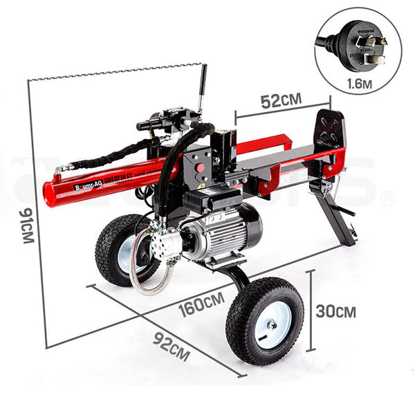 Baumr Ag 20 Ton Electric Log Splitter 20T Heavy Duty Wood Cutter Hydraulic Fire Block Axe Log Splitters