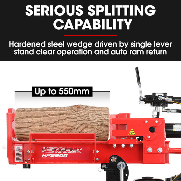 Baumr Ag 20 Tonne Petrol Hydraulic Wood Log Splitter Horizontal And Vertical Logsplitter Hps500 Log Splitters