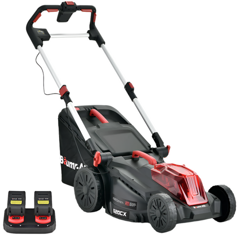 Baumer Ag Baumr 520Cx 40V Sync 17" Cordless Lawn Mower Kit Fast Charger X 4Ah Battery Cutting Heights Adjustable Ergonomic Handle Mulching Option Lawn