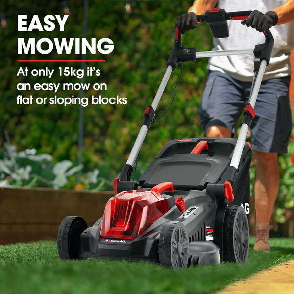 Baumer Ag Baumr 520Cx 40V Sync 17" Cordless Lawn Mower Kit Fast Charger X 4Ah Battery Cutting Heights Adjustable Ergonomic Handle Mulching Option Lawn