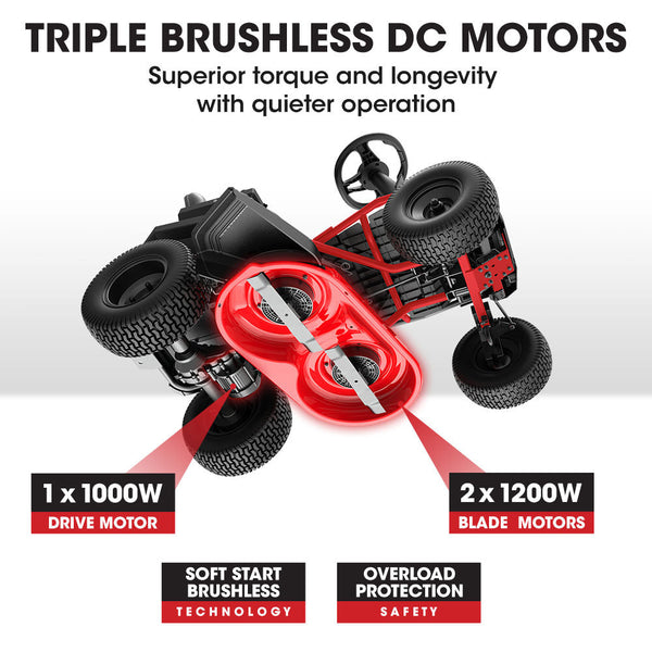 Baumr Ag 36 Inch 48V Electric Ride On Lawn Mower Brushless Lawnmower 360Rx Electric Mowers