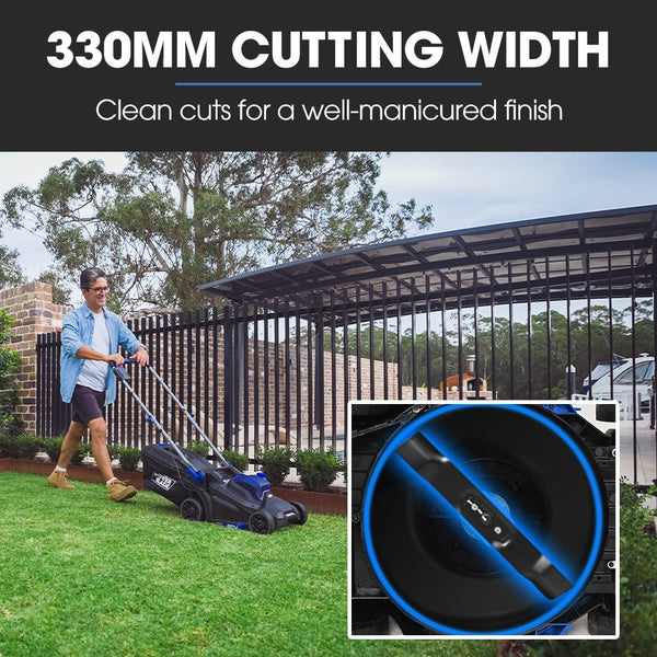 Powerblade 350Cx 20V 13" Cordless Lawn Mower Kit Fast Charger 4Ah Battery Height Brushless Electric 330Mm Cutting Path Electric Mowers