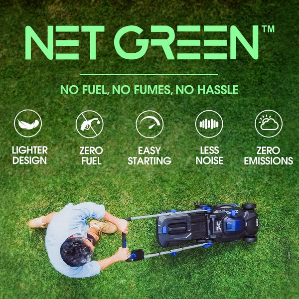 Powerblade 350Cx 20V 13" Cordless Lawn Mower Kit Fast Charger 4Ah Battery Height Brushless Electric 330Mm Cutting Path Electric Mowers