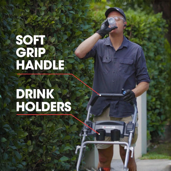 Baumr Ag 18" 150Cc Lawn Mower Heights Steel Deck Cup Holders 4 Stroke Petrol Lawnmower 730Ex Petrol Mowers